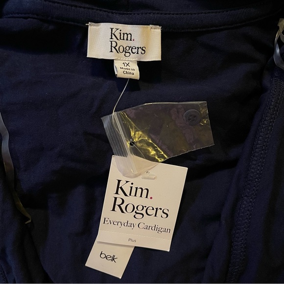 Kim Rogers Everyday Cardigan Harbor Navy 1X - Picture 3 of 4